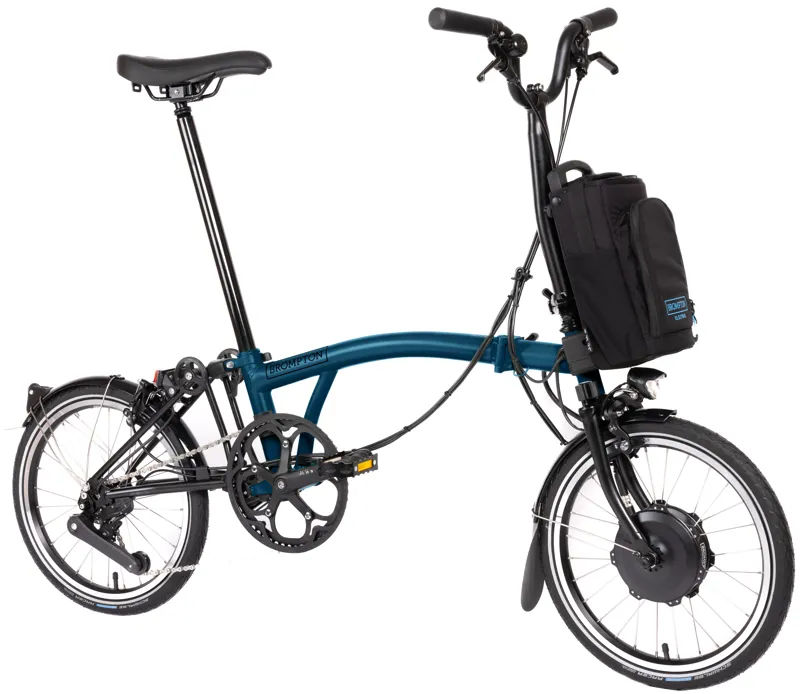 Brompton Electric C Line 4-Speed Folding Bike 2025 in Ocean Blue-1